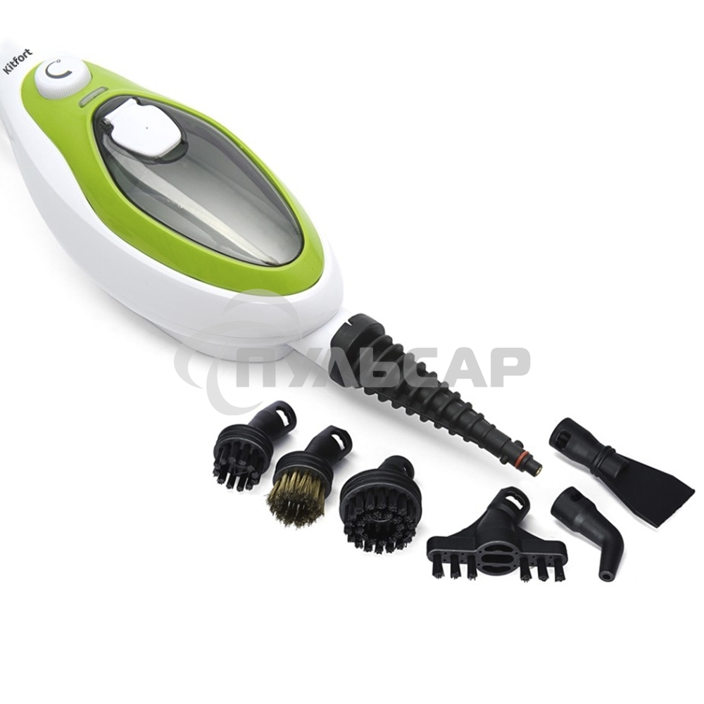 Швабра паровая Kitfort KT-1004-2 1500Вт зеленый/белый