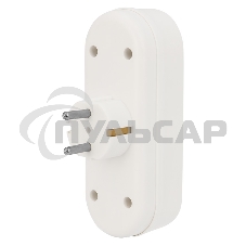 Тройник электрический линейный 16 А с заземлением белый Rexant