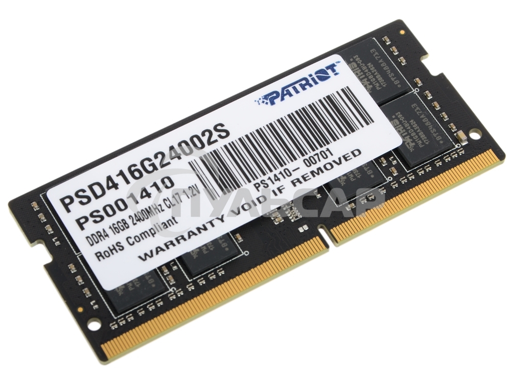 Оперативная память Patriot, DDR4, 16Gb (1x16 GB), 2400 MHz, CL17, SO-DIMM