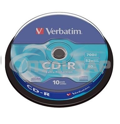 Диск CD-R Verbatim 700Mb 52x Cake Box (10шт) (43437)
