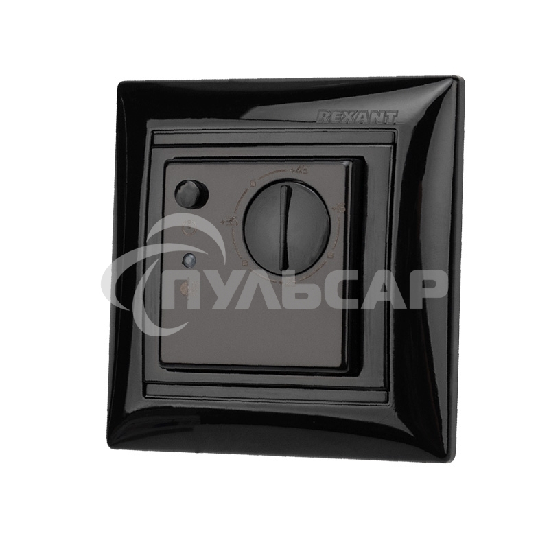 Терморегулятор механический RX-308B черный (совместим с Legrand серии Valena) Rexant