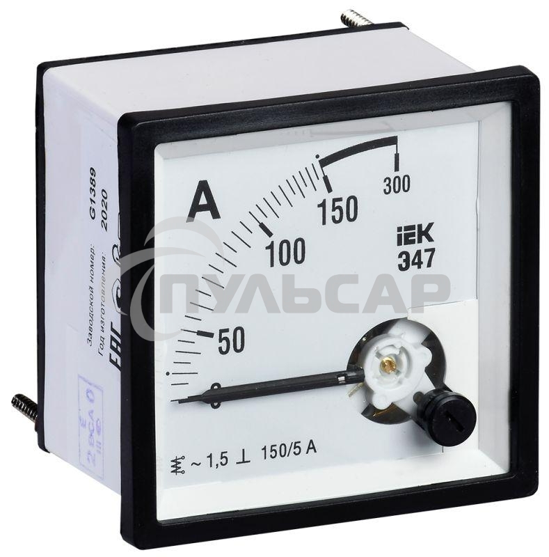 Амперметр Э47 72х72мм 150/5А кл. точн. 1.5 ИЭК IPA10-6-0150-E