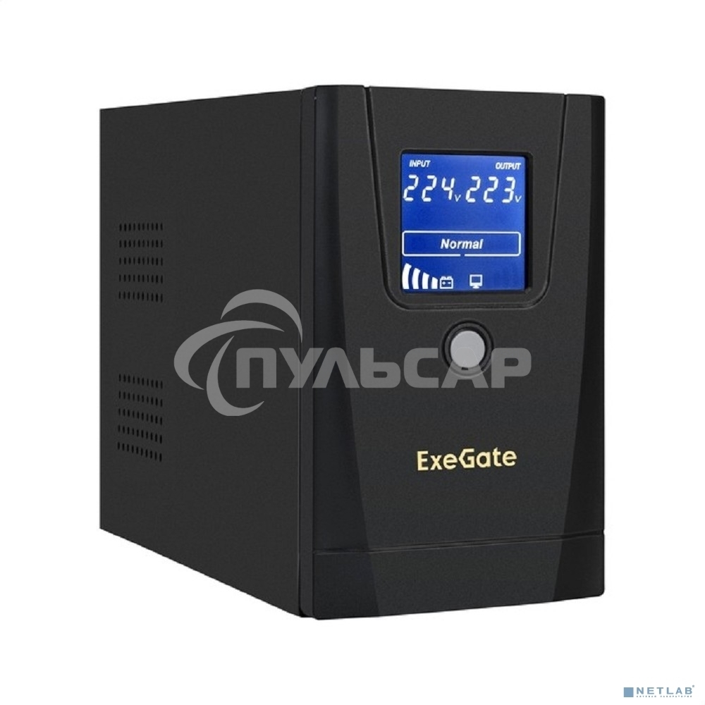 Источник бесперебойного питания ExeGate SpecialPro Smart LLB-1000.LCD.AVR.1SH.2C13 1000VA/550W, LCD, AVR, 1*Schuko+2*C13, металлический корпус, черный