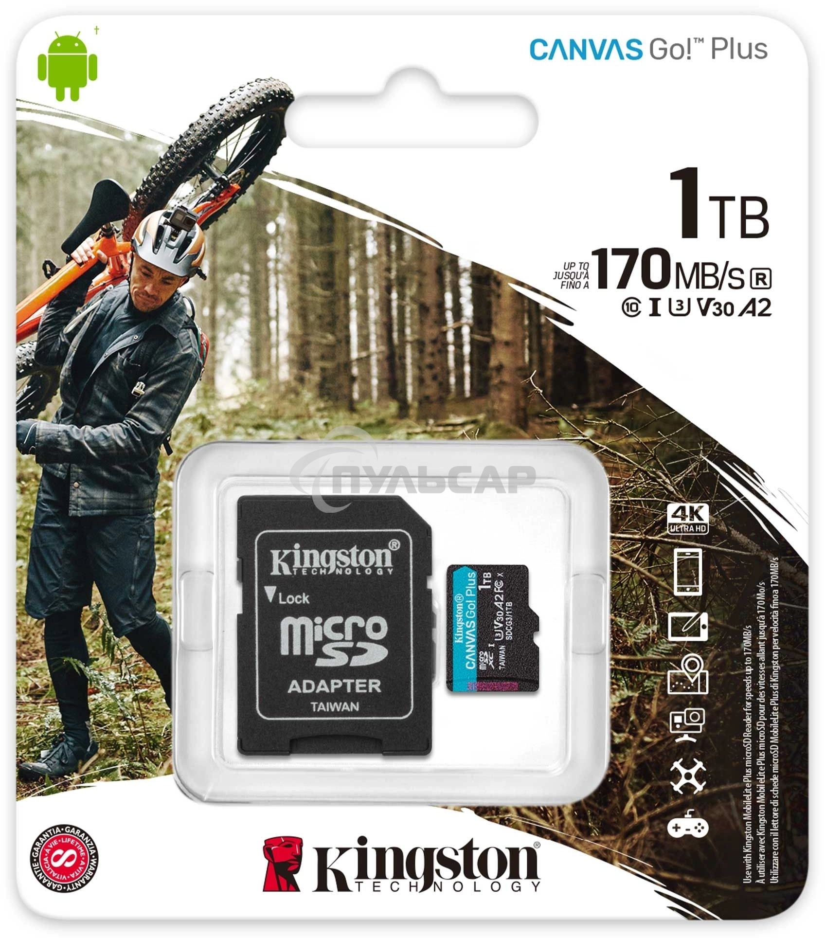 Флеш карта Kingston 1Tb microSDXC Canvas Go Plus 170R A2 U3 V30 Card + ADP/ Kingston 1Tb microSDXC Canvas Go Plus 170R A2 U3 V30 Card + ADP