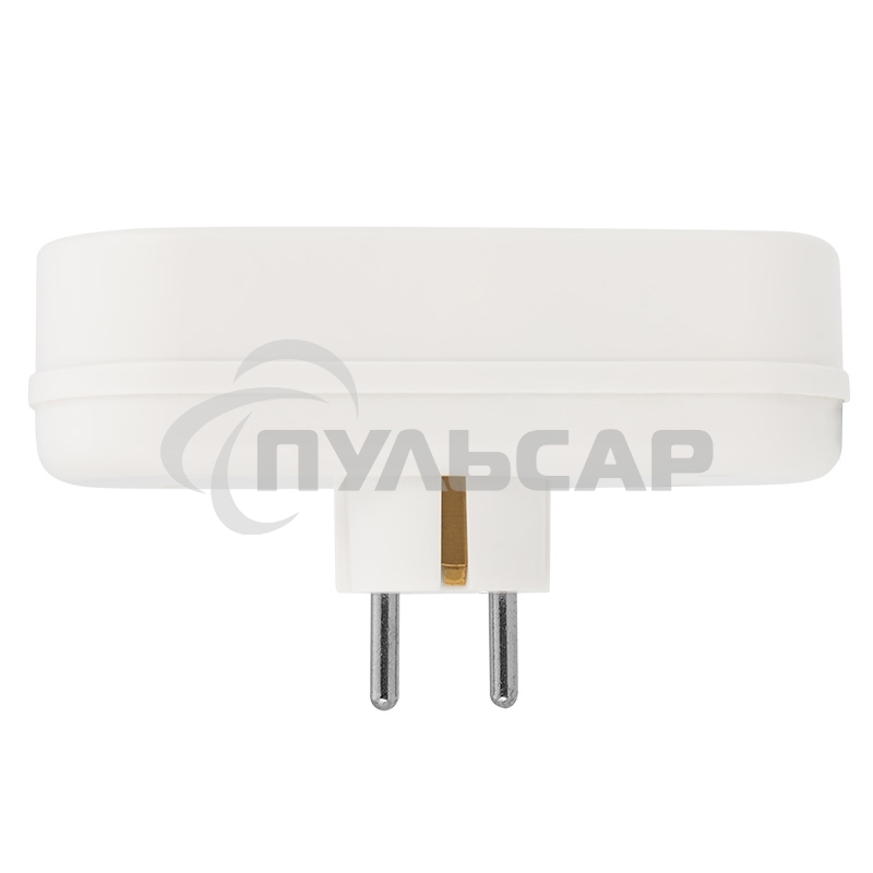 Тройник электрический линейный 16 А с заземлением белый Rexant