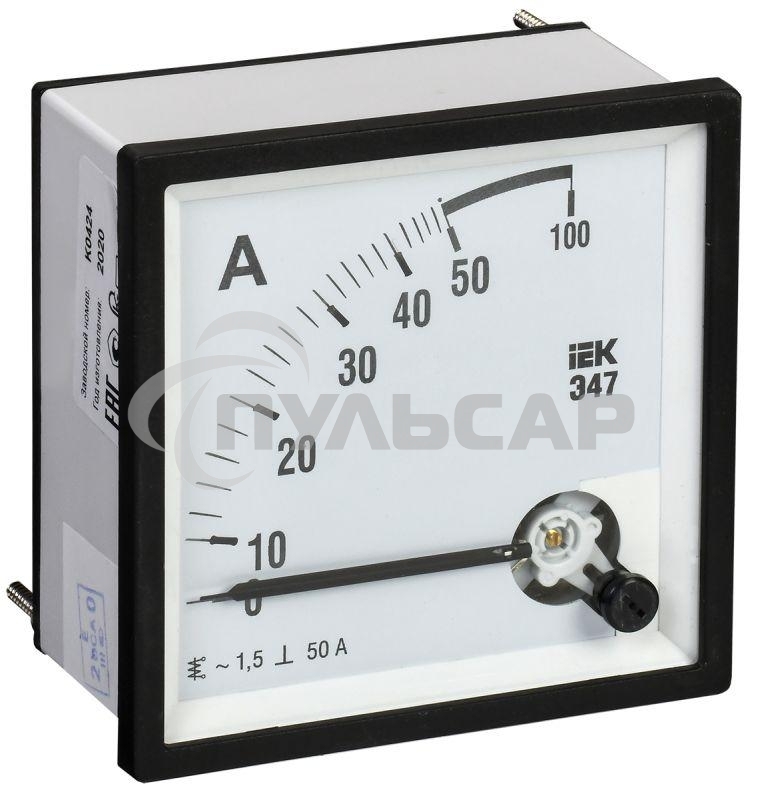 Амперметр Э47 72х72мм 50А кл. точн. 1.5 ИЭК IPA10-6-0050-E