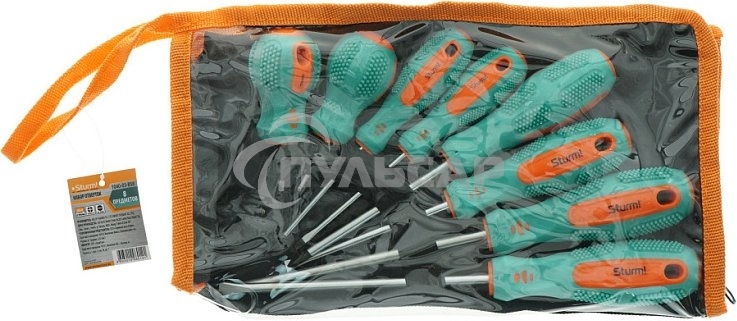 Набор отверток, 8 шт, CrV, тканевый кейс, Sturm!