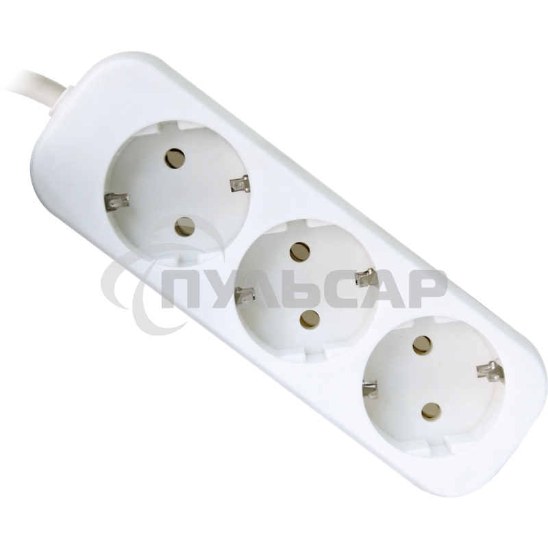 Удлинитель Defender E330 белый 3.0 м, 3 розетки 