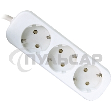 Удлинитель Defender E330 белый 3.0 м, 3 розетки 