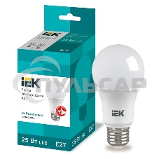 Лампа cветодиодная LED A80 шар 25Вт 230В 4000К E27 Iek LLE-A80-25-230-40-E27