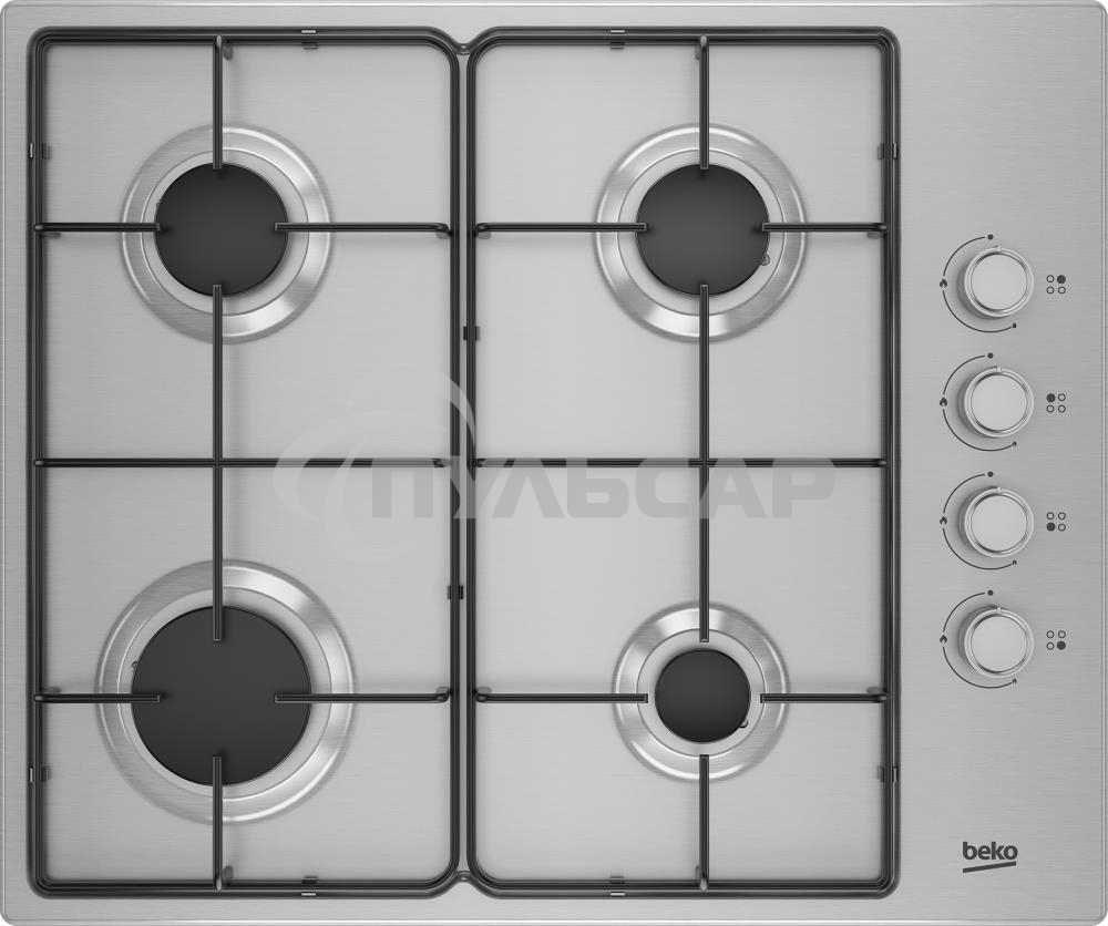Газовая варочная панель Beko HIGG 641C3 SX, нержавеющая сталь
