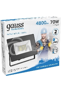 Прожектор светодиодный Gauss LED 70Вт IP65 6500К черный