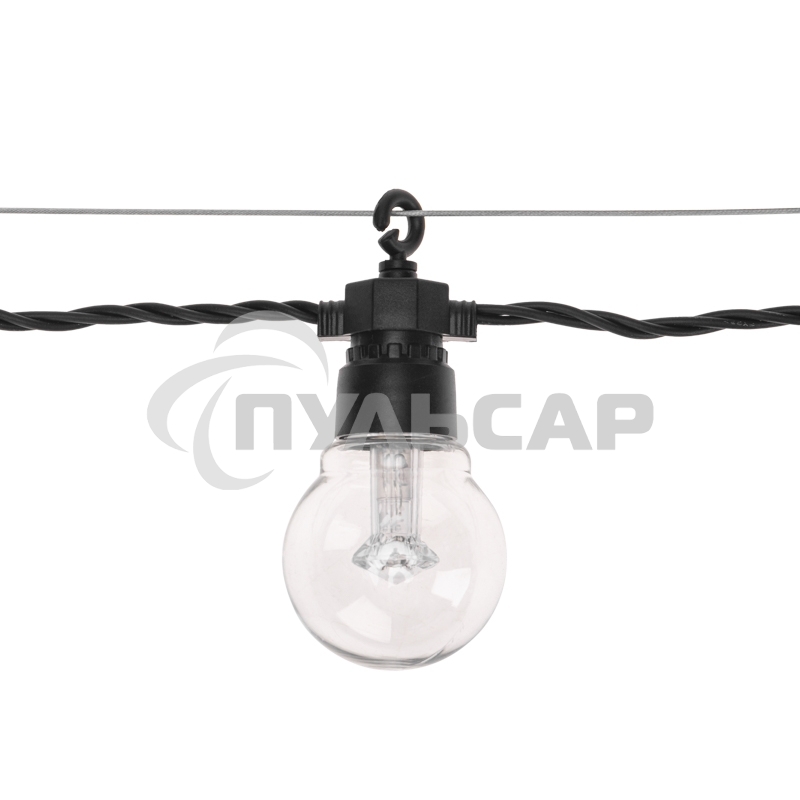 Уличная гирлянда Neon-night Лофт, черный каучук, 20 прозрачных ламп, влагостойкая IP65