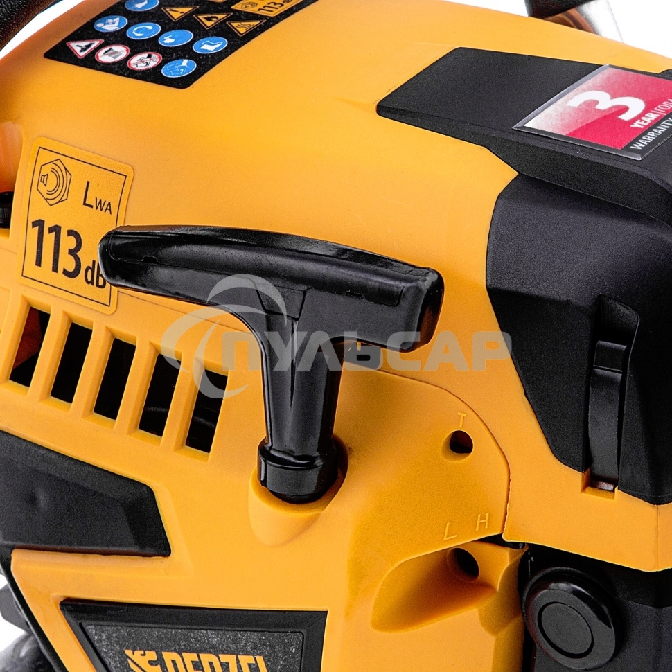 Пила цепная бензиновая DS-5218, шина 45 см, 52см3, 3 л.с., шаг 0,325, паз 1,5 мм, 72 зв Denzel