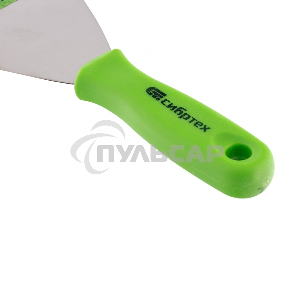 Шпательная лопатка из нержавеющей стали, 100 мм, пластмассовая ручка Сибртех 85548