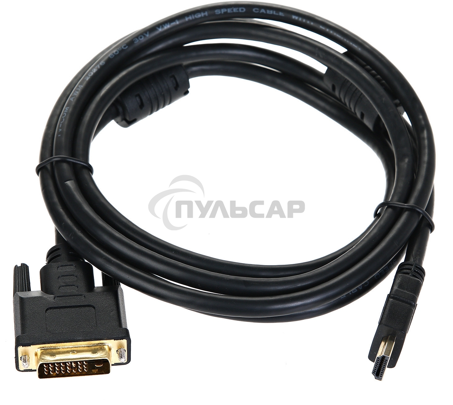 Кабель HDMI to DVI-D (19M -25M) 2м, TV-COM, 2 фильтра <LCG135F-2M>