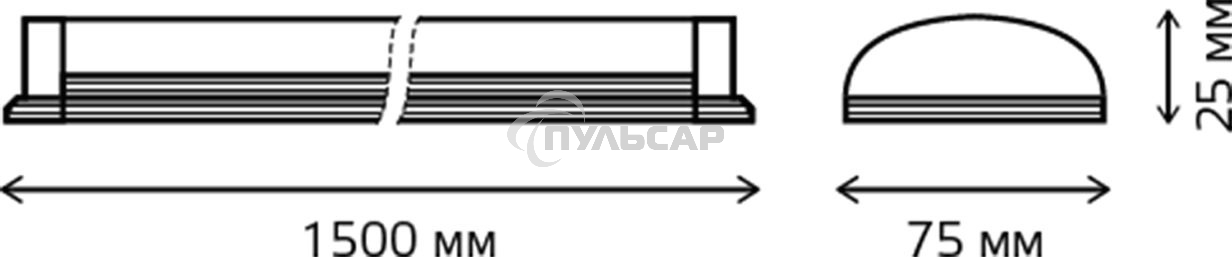 Светильник светодиодный Gauss WLF-2 ДПО 50Вт 4000К IP40 4500лм 1492х75х25мм матовый сталь