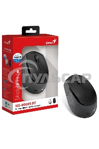 Мышь беспроводная Genius NX-8000S BT черный, 1200 dpi, радиоканал, Bluetooth, USB, кнопки - 3