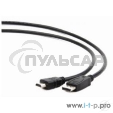 Кабель Cablexpert DisplayPort->HDMI, 7.5м, 20M/19M, черный, экран, пакет 