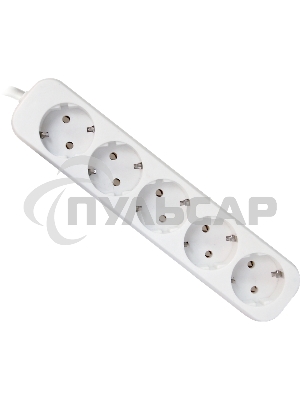 Удлинитель Defender E550 белый 5.0 м, 5 розеток 