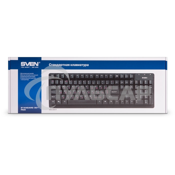 Клавиатура проводная Keyboard SVEN Standard 301 USB черная SV-03100301UB