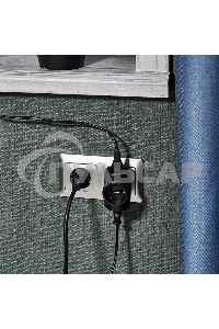 Тройник электрический 6А без заземления, черный Rexant