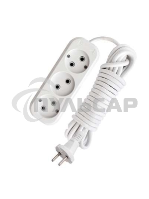 Удлинитель 3х3м без заземл. 10А IP20 Е-203 АБС-пл. ПВС 2х0.75 UNIVersal 9631964
