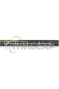 Kоммутатор Zyxel GS1900-48HPv2 Smart L2 PoE + switch, rack 19 