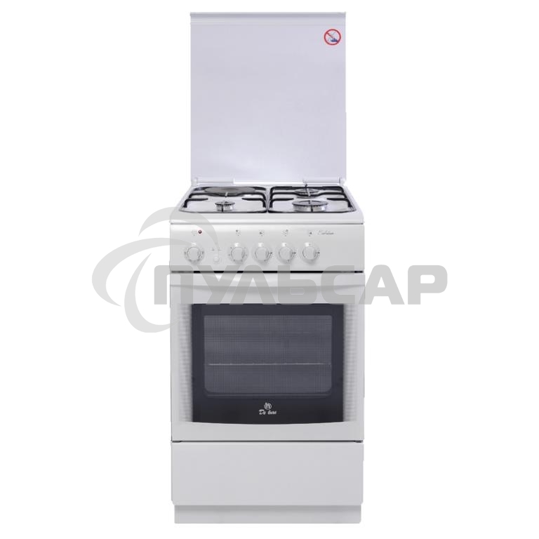 Плита комбинированная De Luxe 506031.01ГЭ (КР) белый, конфорок 4 шт, духовка 54 л, 50 см x 85 см x 60 см