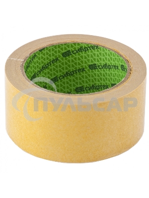 Лента клейкая двусторонняя, 50 мм х 25 м, на полипропиленовой основе Сибртех