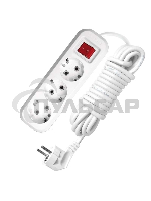Удлинитель 3х3м с заземл. 16А IP20 S-303 с выкл. ПВС 3х1 UNIVersal 9631986