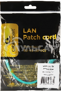 Патч-корд UTP Cablexpert кат.5e 0.25м, литой, многожильный, зеленый