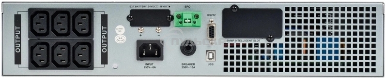 Источник бесперебойного питания однофазный Online 1000 Ва/1000 Вт, Rack mount, c LCD дисплеем 24VDC с АКБ 2U 2х9AH