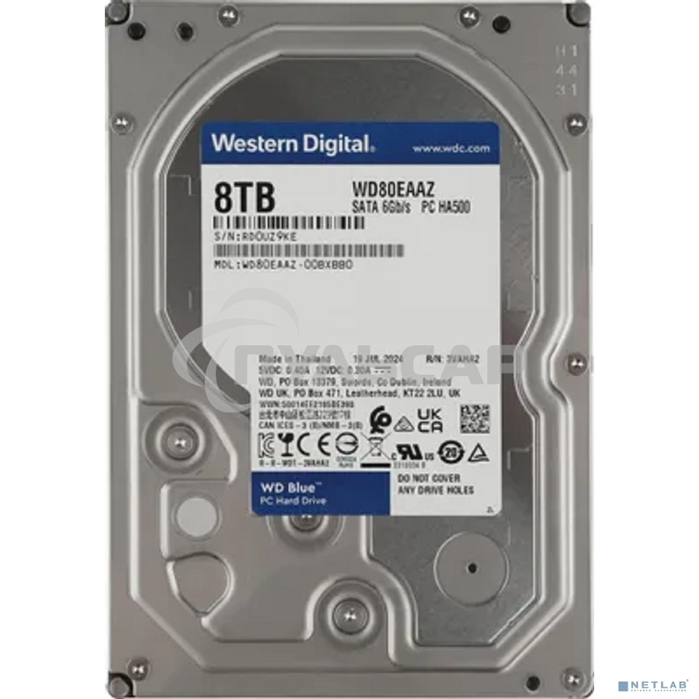 Жесткий диск WD SATA-III 8Tb WD80EAAZ Desktop Blue (5640rpm) 256Mb 3.5