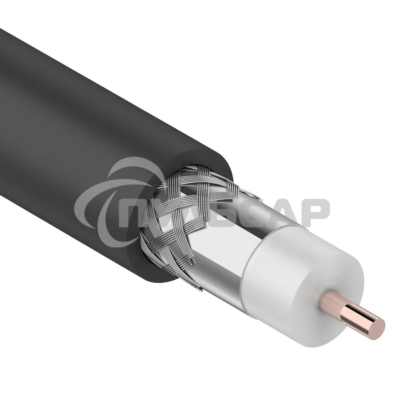 Кабель коаксиальный магистральный Rexant RG-11U, 75 Ом, CCS/Al/Al, 83%, бухта 305 м, черный OUTDOOR