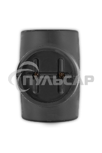 Тройник электрический 6А без заземления, черный Rexant