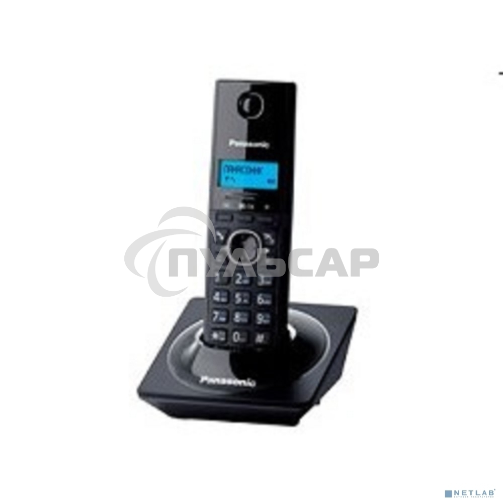 Телефон беспроводной (DECT) Panasonic KX-TG1711RUB черный АОН, Caller ID,12 мелодий звонка,подсветка дисплея,поиск трубки