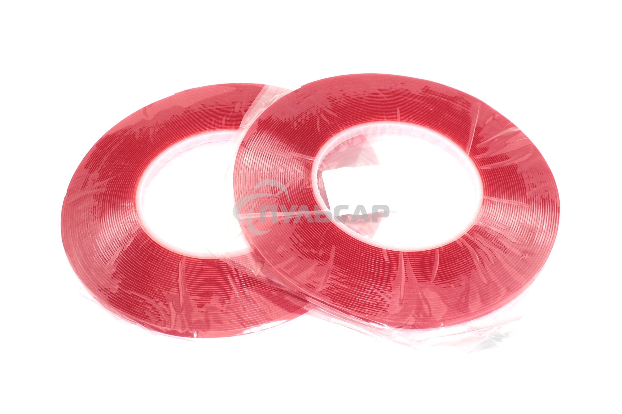 Скотч двусторонний прозрачный 3M с красной защитной лентой толщина 1мм ширина 5мм 10м 2 шт