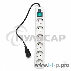 Сетевой фильтр Гарнизон ЕНW-0 0,5 м 6 розеток белый для UPS 