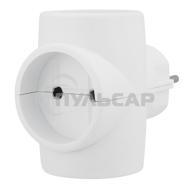 Тройник электрический без заземления 220 В, 6A Rexant