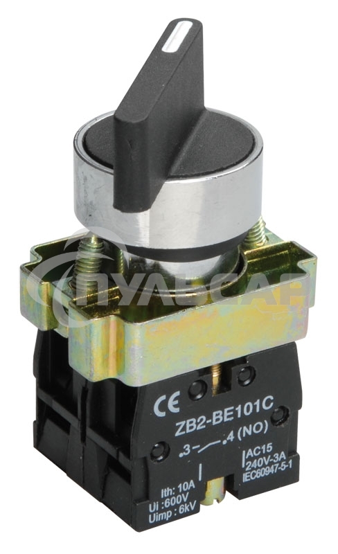 Переключатель LAY5-BJ33 на 3 полож. черный I-O-II дл. ручка ИЭК BSW70-BJ-3-K02