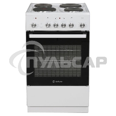 Плита электрическая De Luxe 5004.16Э белый, конфорок 4 шт, духовка 46 л, 50 см x 85 см x 50 см