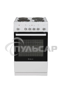 Плита электрическая De Luxe 5004.16Э белый, конфорок 4 шт, духовка 46 л, 50 см x 85 см x 50 см