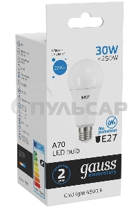 Лампа светодиодная Gauss LED Elementary A67 30W E27 2390lm 6500K 1/10/50 0
