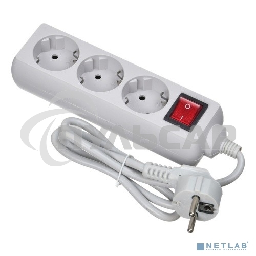 Сетевой фильтр Buro 300SL-1-G 1м (3 розетки) серый (пакет ПЭ)