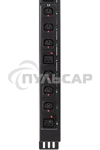Блок распределения питания Powercom PDU-32AVMS24-18C3-6C9-3P верт.размещ. 18xC13 6xC19 с сетевым мониторингом 3x32A EN 60309 2м