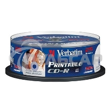Диск CD-R Verbatim 700Mb 52x Cake Box (25шт) Printable (43439)