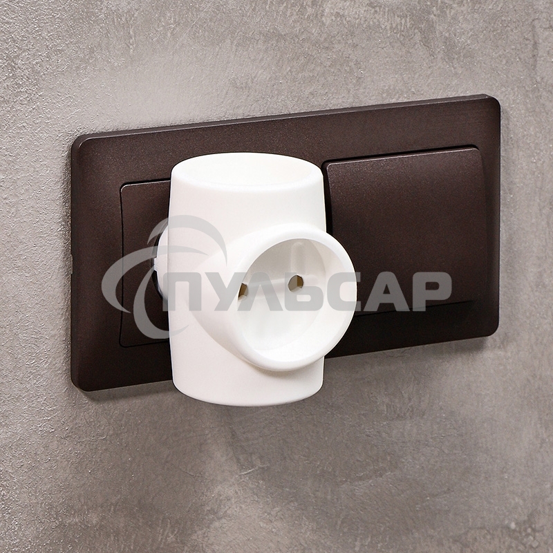 Тройник электрический без заземления 220 В, 6A Rexant