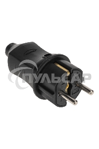 Вилка прямая влагозащищенная 2P+PE 230V, 16 А, IP44 каучук PROconnect