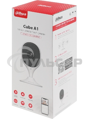 Компактная IP-видеокамера DAHUA DH-IPC-C5AP-0280B с Wi-Fi 2.4ГГц 5Мп, 1/3.2” CMOS, объектив 2.8мм, обнаружение людей, ИК 10м, микрофон, динамик